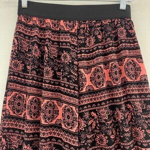 Gidani XL‎ USA Pink Coral Medallion Boho Hippie Harem Pants Festival Crinkle